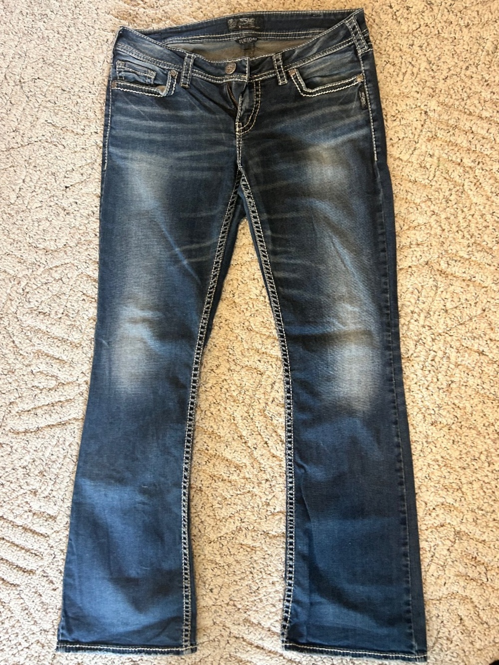 Silver Jeans Co Tuesday Low Rise Slim Bootcut Jeans W32 L33 Stretch Western Y2K